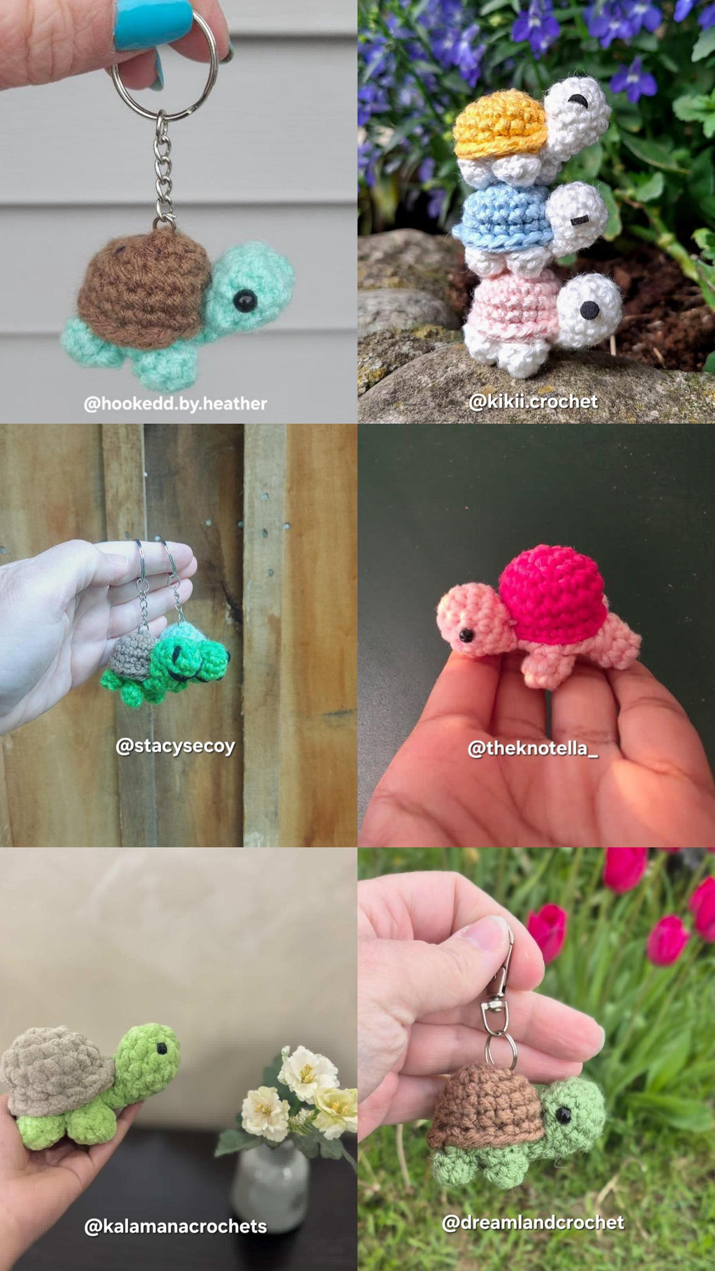Crochet Turtle Keychain Pattern