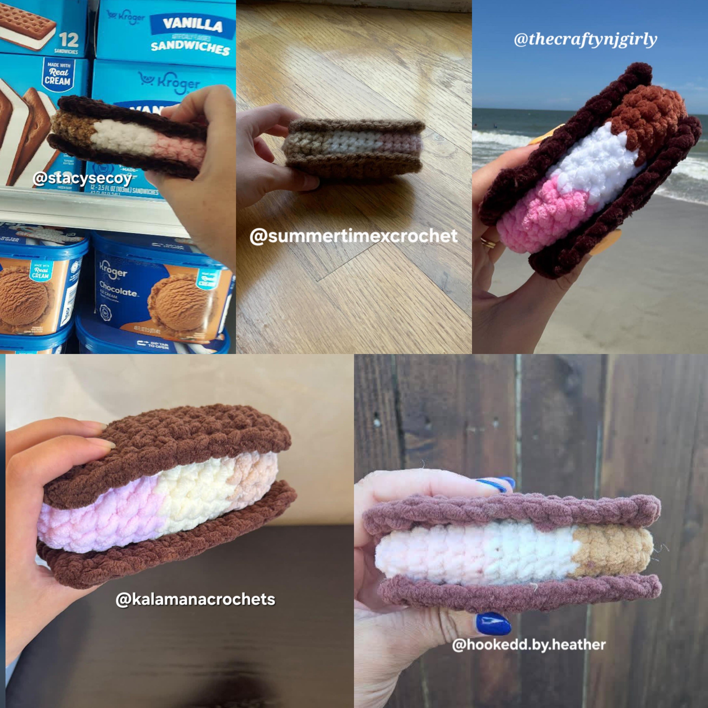 Crochet Ice Cream Sandwich Pattern